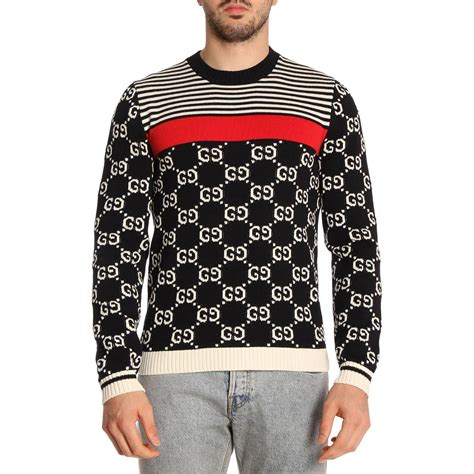 sweter for men blue red and white gucci|farfetch Gucci sweaters.